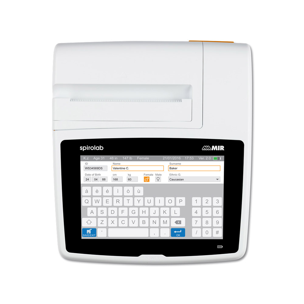Mehrsprachig (Deutsch, Englisch, Französisch, Spanisch, Italienisch, u.v.m.) New Spirolab Desktop Spirometer
