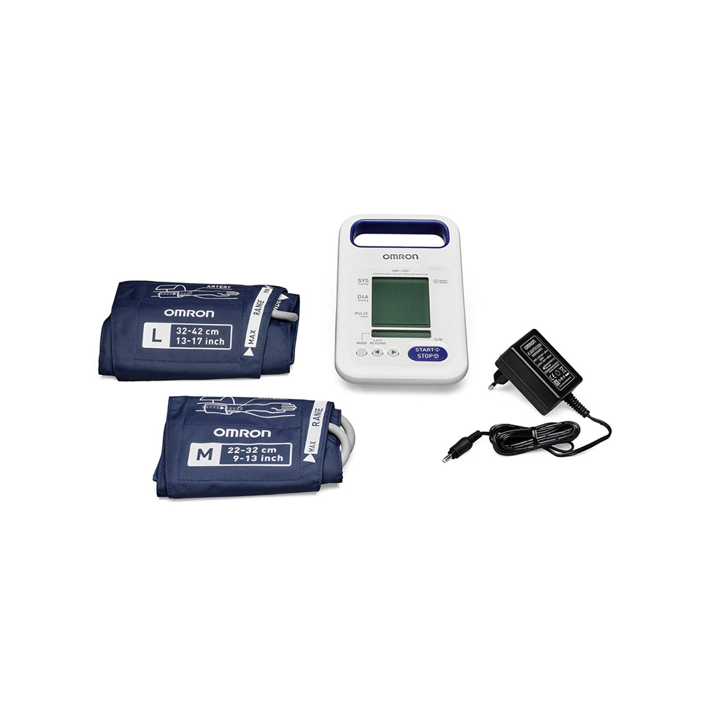 Lieferung mit 2 desinfizierbaren Manschetten und Netzteil OMRON HBP-1320