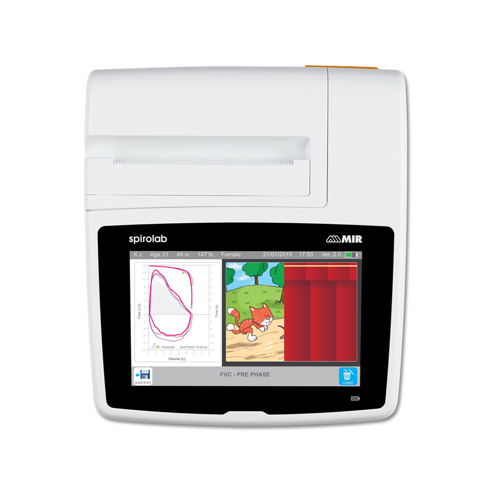 Motivationsgraphiken erleichtern die Spirometrie und erhöhen die Compliance New Spirolab Desktop Spirometer