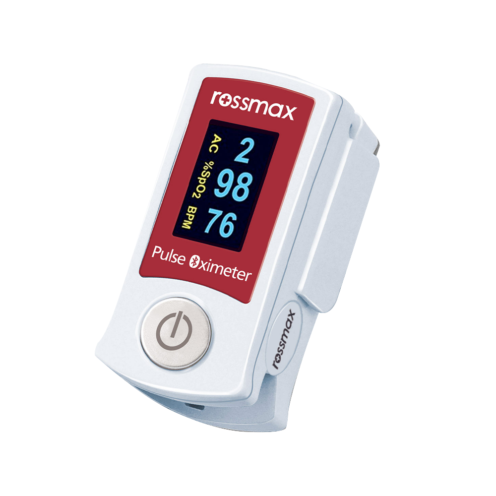 Übertragung der Messwerte an ein Smartphone via Bluetooth Bluetooth-Fingerpulsoximeter SB210 mit Arteriosklerose-Erkennung