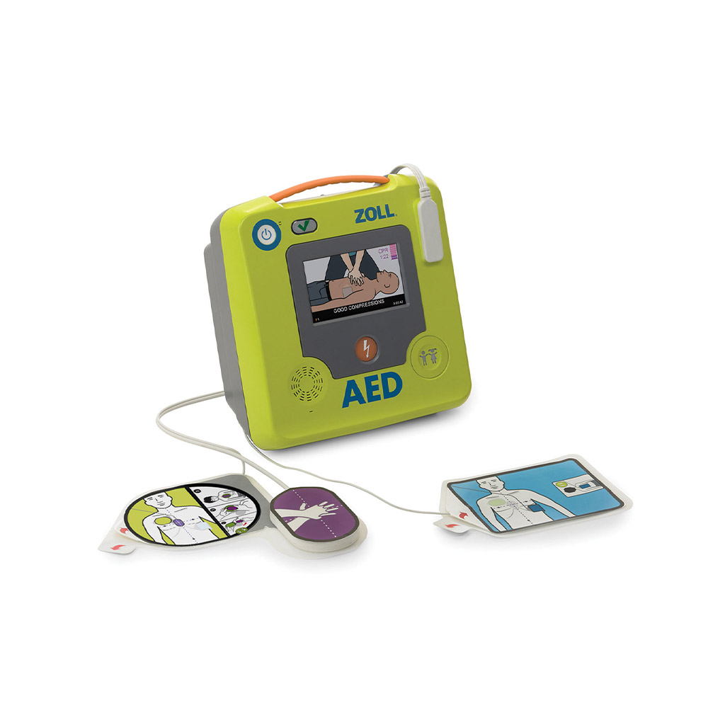 Bietet eine Reihe an audiovisuellen Anweisungen ZOLL AED 3™ Defibrillator